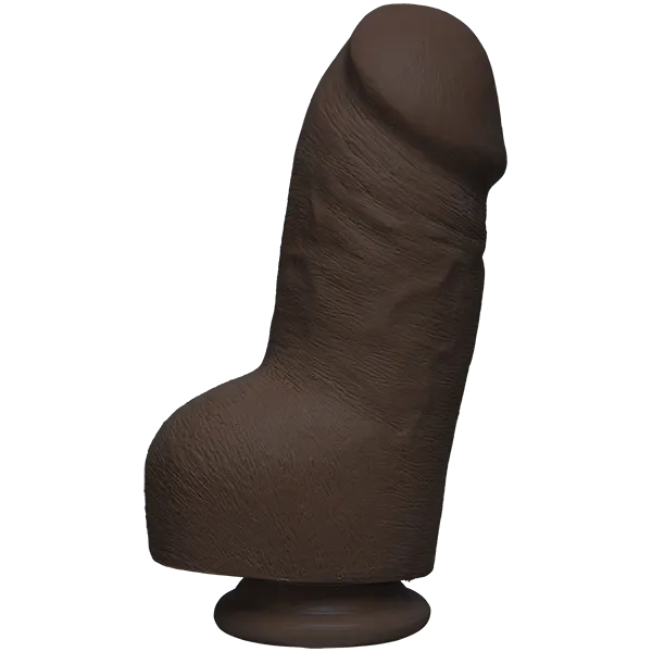 Dildos Doc Johnson The D Fat D 8 Inches With Balls Ultraskyn Brown Dildo