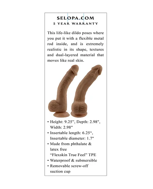 Dildos Selopa Natural Feel 7 Flexskin Dildo Dark Evolved Novelties INC