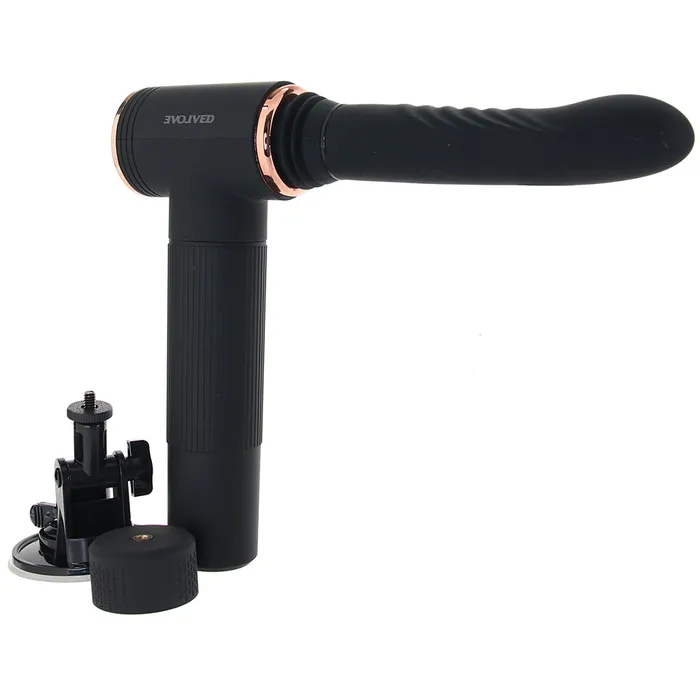 Nalpac Female Sex Toys Evolved Too Hot To Handle Rechargeable Silicone Thrusting Sex Machine Black