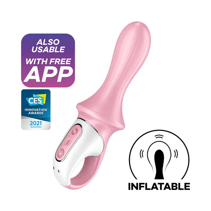 Satisfyer Air Pump Booty 5 Inflatable Anal Vibrator with App Control Pink Satisfyer Male Sex Toys