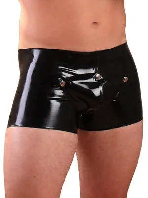 Anal Honour Honour Latex Keyhole BoxerShorts with Detachable Pouch Black