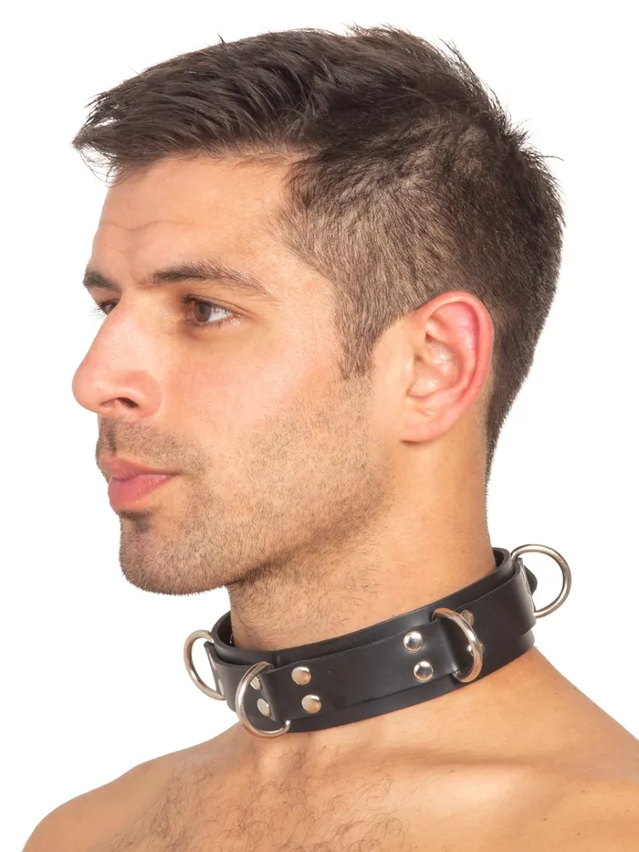 Couples HonourSkintwocom HNRX ES Bondage Rubber Collar with 4 DRings Couples HonourSkintwocom HNRX ES Bondage Rubber Collar with 4 DRings