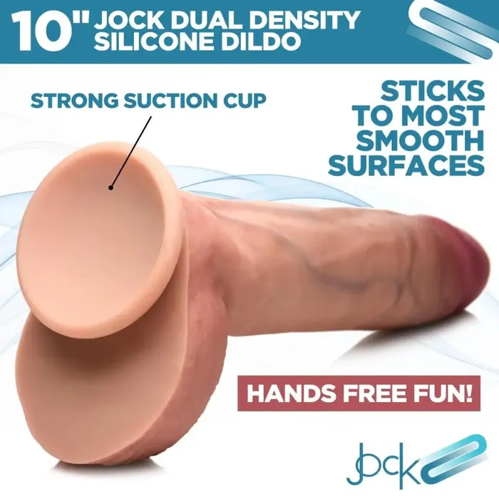 Curve Toys Dildos Curve Toys Jock Dual Density 10 in Silicone Dildo with Balls Suction Cup Light Curve Toys Dildos Curve Toys Jock Dual Density 10 in Silicone Dildo with Balls Suction Cup Light