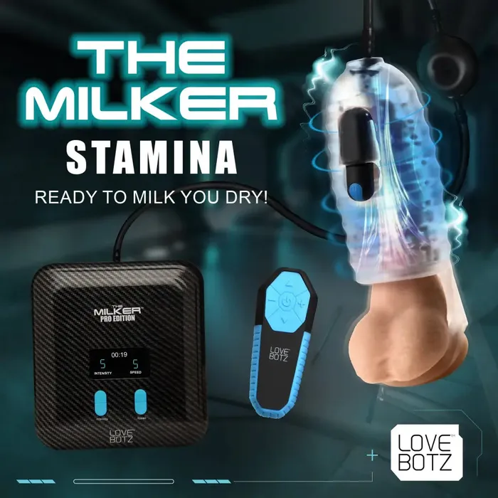 Male Sex Toys LoveBotz The Milker Stamina With Automatic Stroking Suction And Vibration