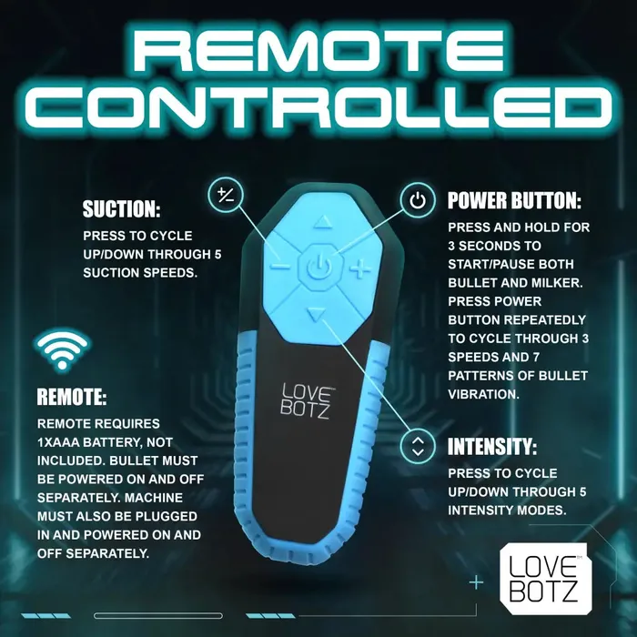 Male Sex Toys LoveBotz The Milker Stamina With Automatic Stroking Suction And Vibration