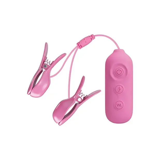 Pretty Love Vibrators Pretty Love Romantic Wave Ii Estim Vibrating Nipple Clip Pink