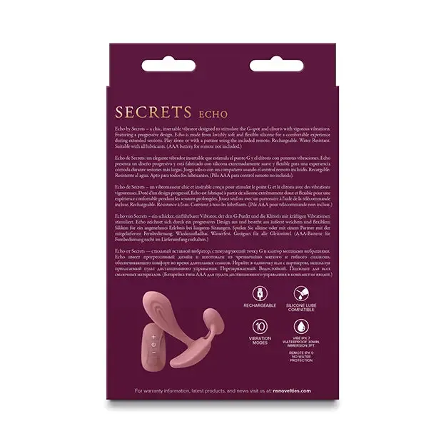 Secrets Echo Dusty Rose Ns Novelties INC Vibrators Secrets Echo Dusty Rose Ns Novelties INC Vibrators