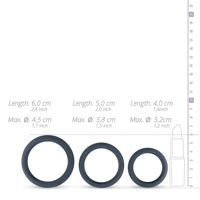 Wide Cock Rings 3Piece Set by Boners Boners Male Sex Toys