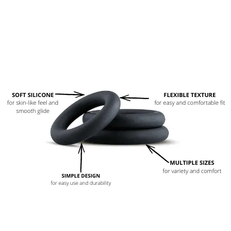 Wide Cock Rings 3Piece Set by Boners Boners Male Sex Toys
