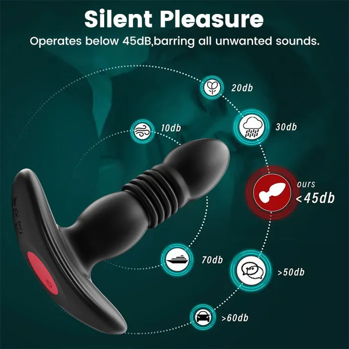 Amovibe Male Sex Toys Expanding Vibrating Anal Plug with Remote Control and Multiple Speeds