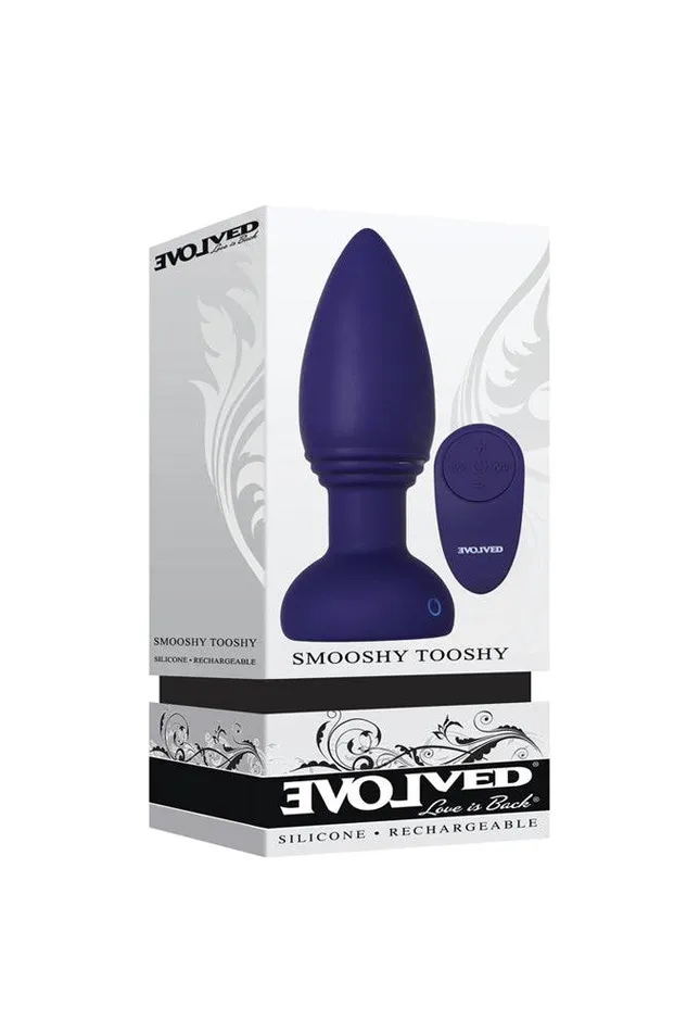 Evolved Smooshy Tooshy Butt Plug Remote Purple Evolved Anal