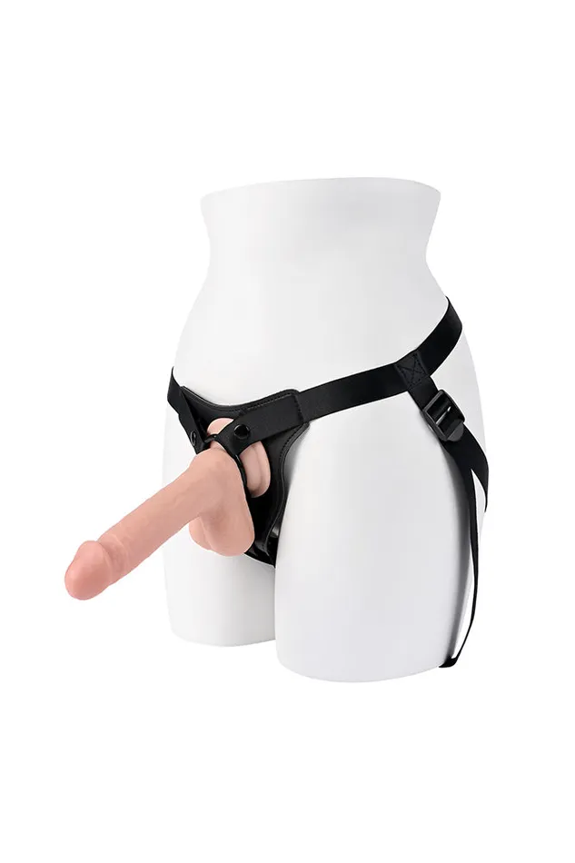 Female Sex Toys Evolved Gender X Pleasure Harness Faux Leather StrapOn Black