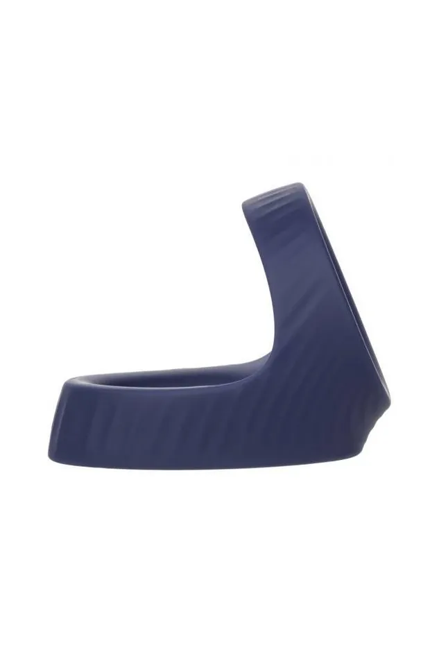Male Sex Toys Cal Exotics Cal Exotics Viceroy Max Dual Silicone Cock Ring Blue