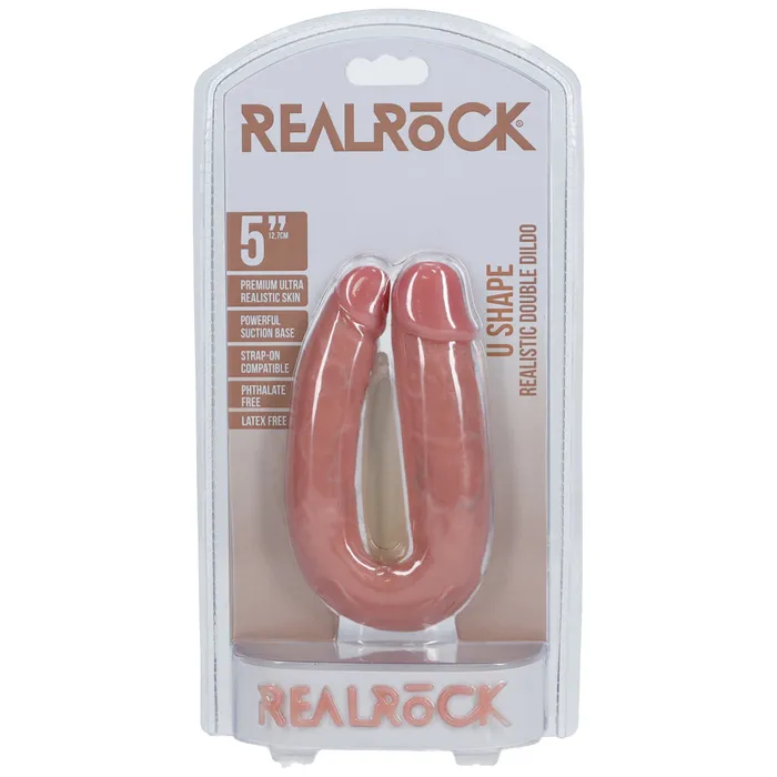 Shots Real Rock U Shape Double Dildo 5 Inch Flesh Shots Toys Dildos