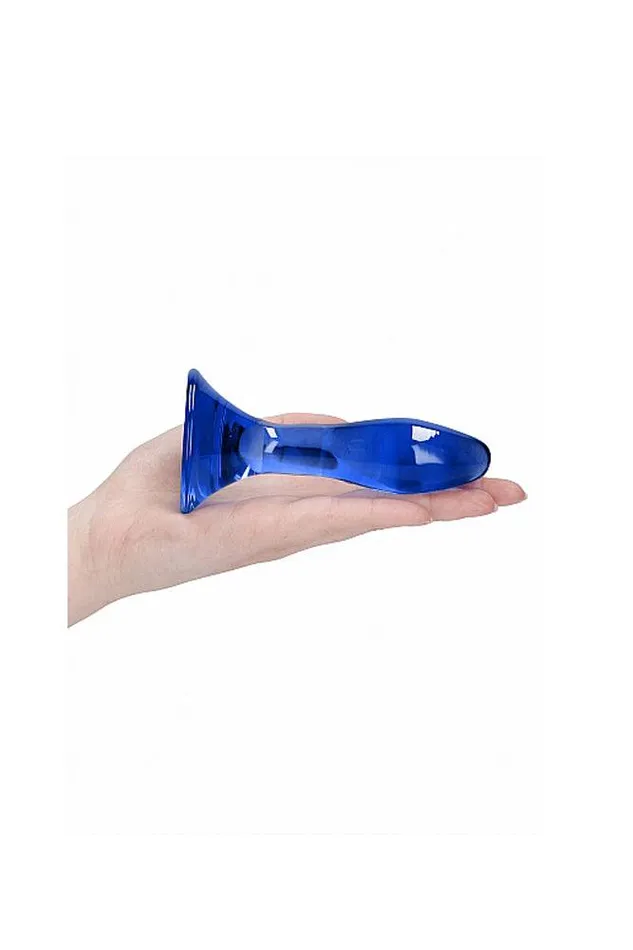 Shots Toys Anal Shots Toys Chrystalino Star Glass Butt Plug Blue