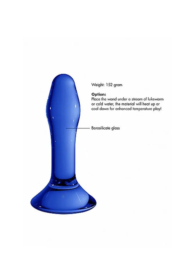 Shots Toys Anal Shots Toys Chrystalino Star Glass Butt Plug Blue