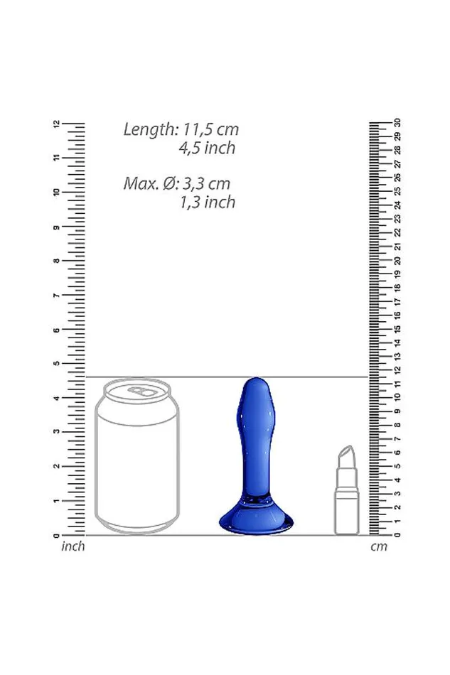 Shots Toys Anal Shots Toys Chrystalino Star Glass Butt Plug Blue