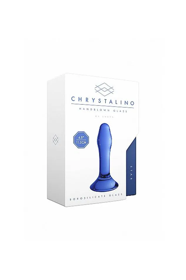 Shots Toys Anal Shots Toys Chrystalino Star Glass Butt Plug Blue