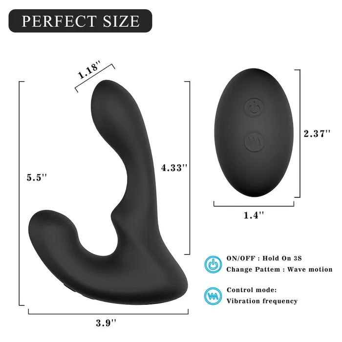 9 Combined Modes WaveMotion Vibrating Prostate Massager Anal Vibrator YOSPOSS Male Sex Toys