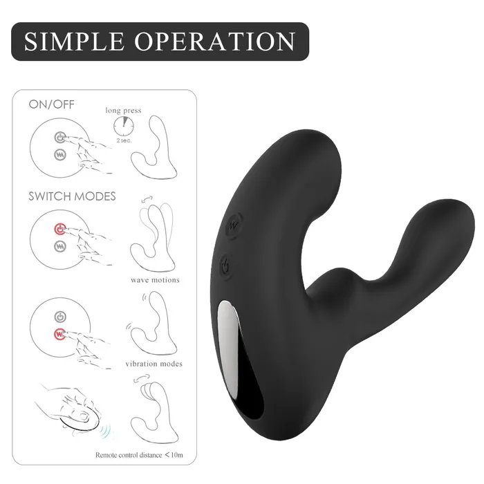 9 Combined Modes WaveMotion Vibrating Prostate Massager Anal Vibrator YOSPOSS Male Sex Toys