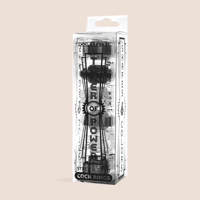 Anal Doc Johnson Enterprises Doc Johnson Tower Of Power set of 6 black crings
