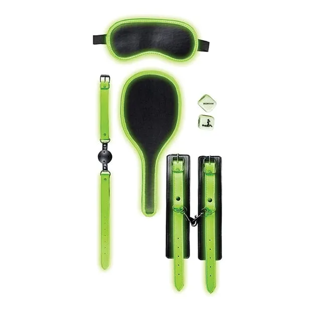 Anal Shots Shots Ouch Bondage Kit 1 Glow in the Dark Black