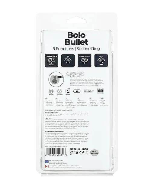 BMS Enterprises Female Sex Toys Bolo Bullet Vibrating Adjustable Cock Tie Black