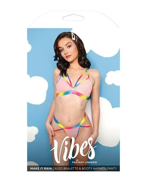 Fantasy Lingerie Male Sex Toys Vibes Make It Rain Caged Bralette Panty Wbooty Rainbow Fantasy Lingerie Male Sex Toys Vibes Make It Rain Caged Bralette Panty Wbooty Rainbow