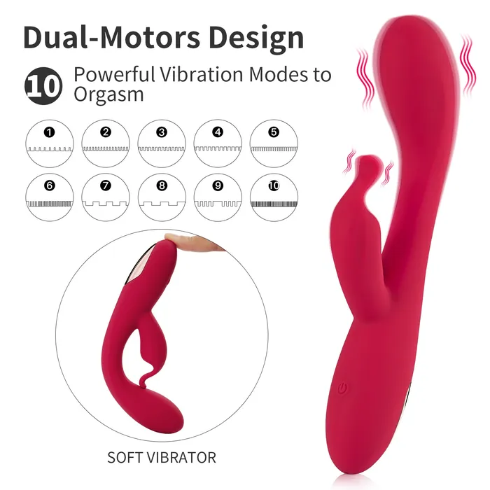 Female Classic Rabbit Vibrator OneKeyOperation Eupher Female Sex Toys