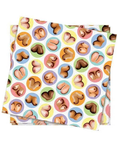 Male Sex Toys Little Genie Productions LLC Miniboob Napkins Pack Of 8
