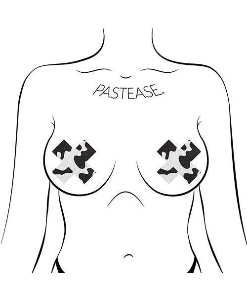 Pastease Anal Pastease Premium Plus X Cow Print Cross Blackwhite Os