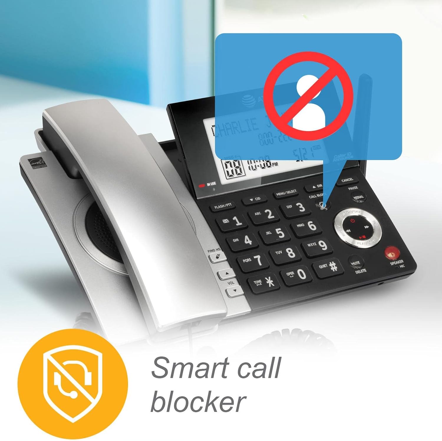 Silver Black 2-Handset Corded/Cordless Phone D55932