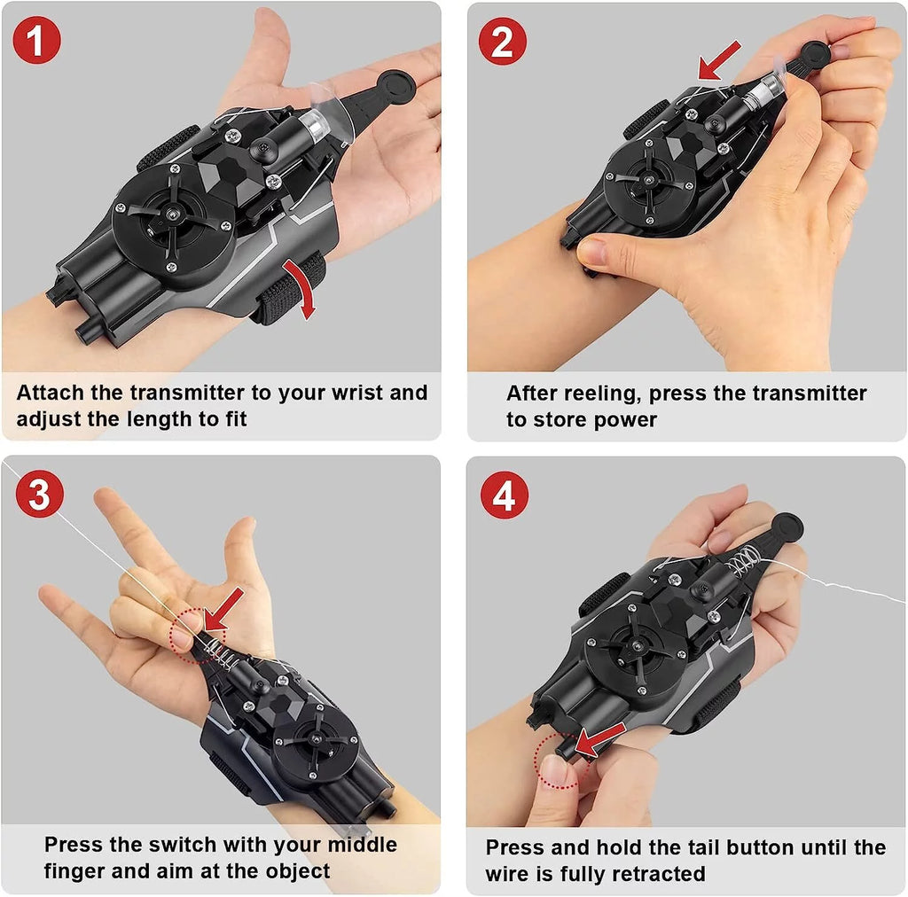 Black Electric Spider String Shooter Toy D7530