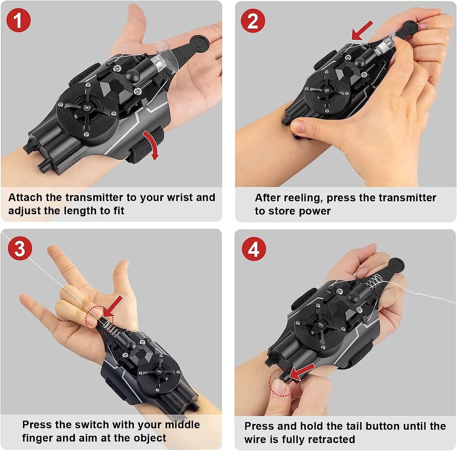 Black Electric Spider String Shooter Toy D7530