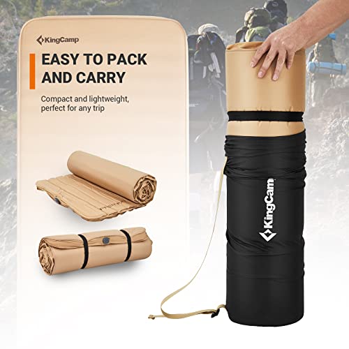 Double Self Inflating Sleeping Pad, Camping Foam Air Mattress, 79.1'' x 50.3'' x 3.0, Grey L70742