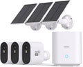 5MP Solar Security Cameras Wireless Outdoor 3-Cam Kit with Color Night Vision J138937