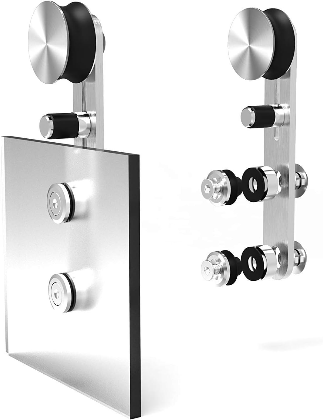 14FT Stainless Steel Sliding Double Barn Door Hardware Track Kit A85282