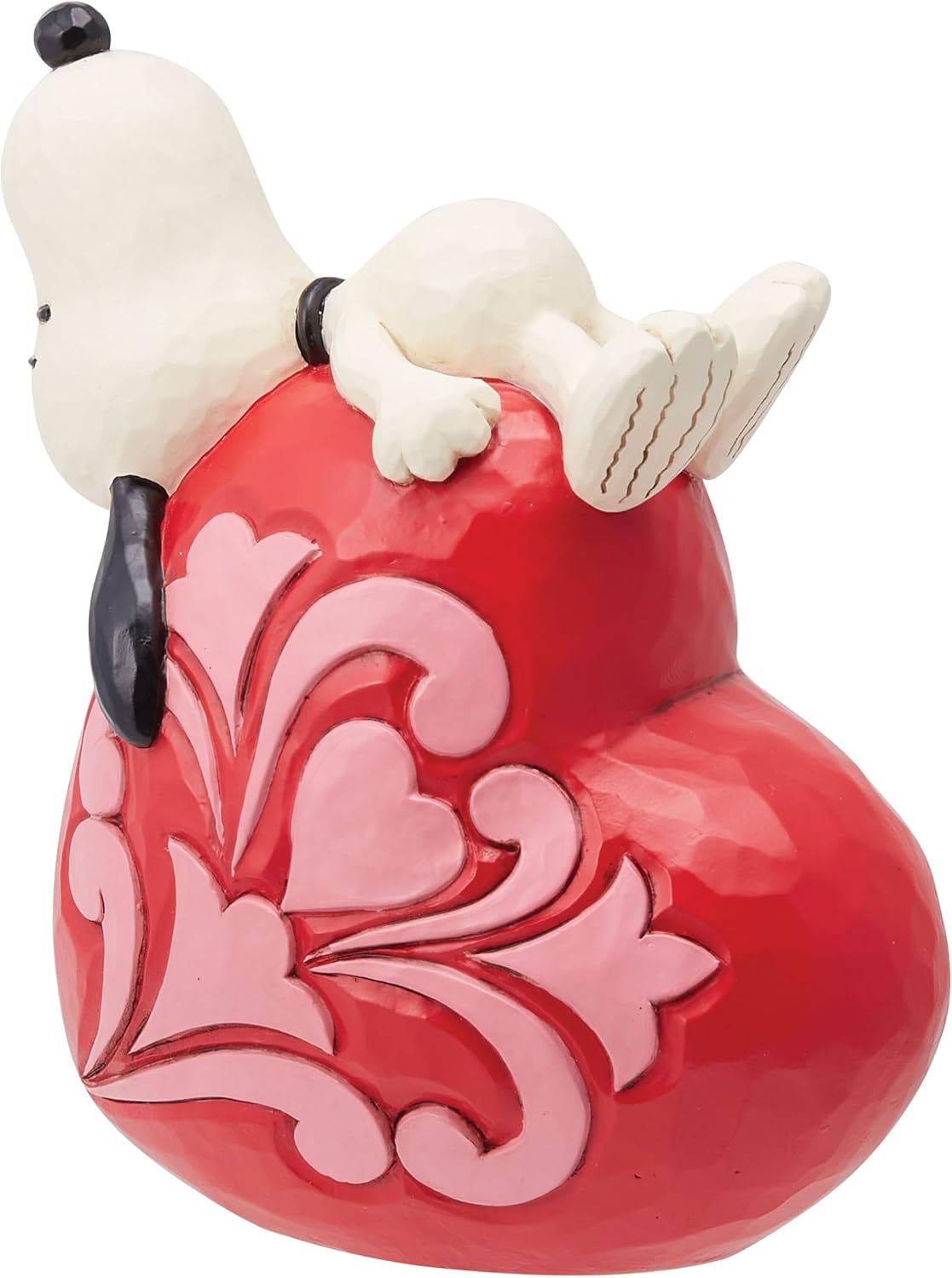 Snoopy Laying on Heart Figurine, 5.25 Inch, Multicolor E153268
