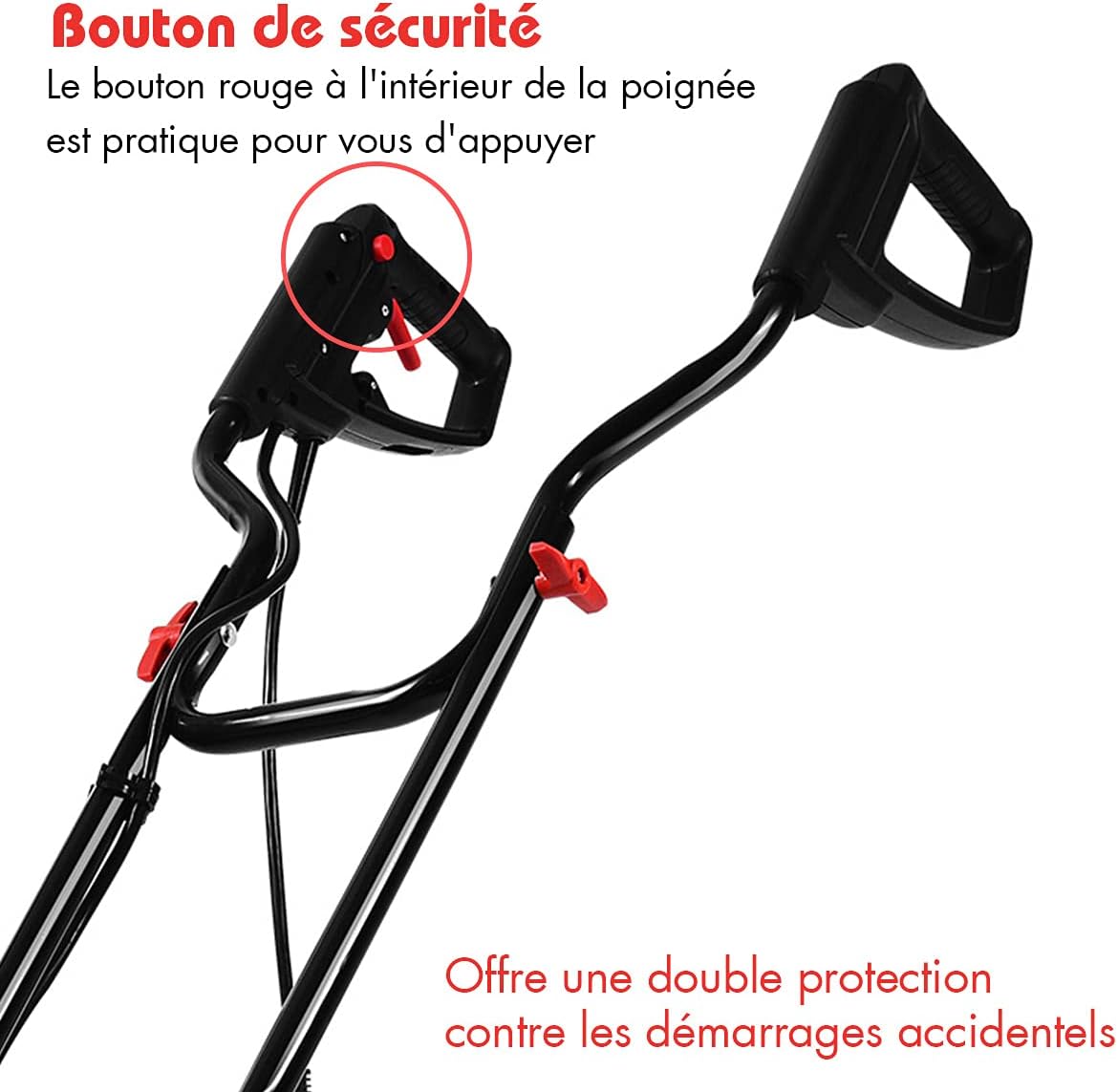 Electric Tiller 1500 W 400 RPM 22 CM 43 CM 6 Blades Foldable Handle Safety Button R2445