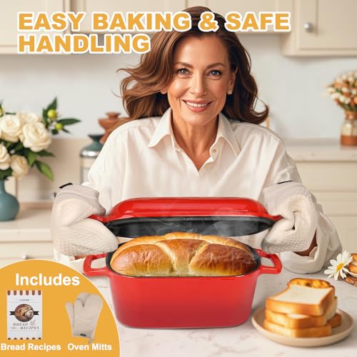 3.6QT Oval Enameled Cast Iron Dutch Oven with Lid X210