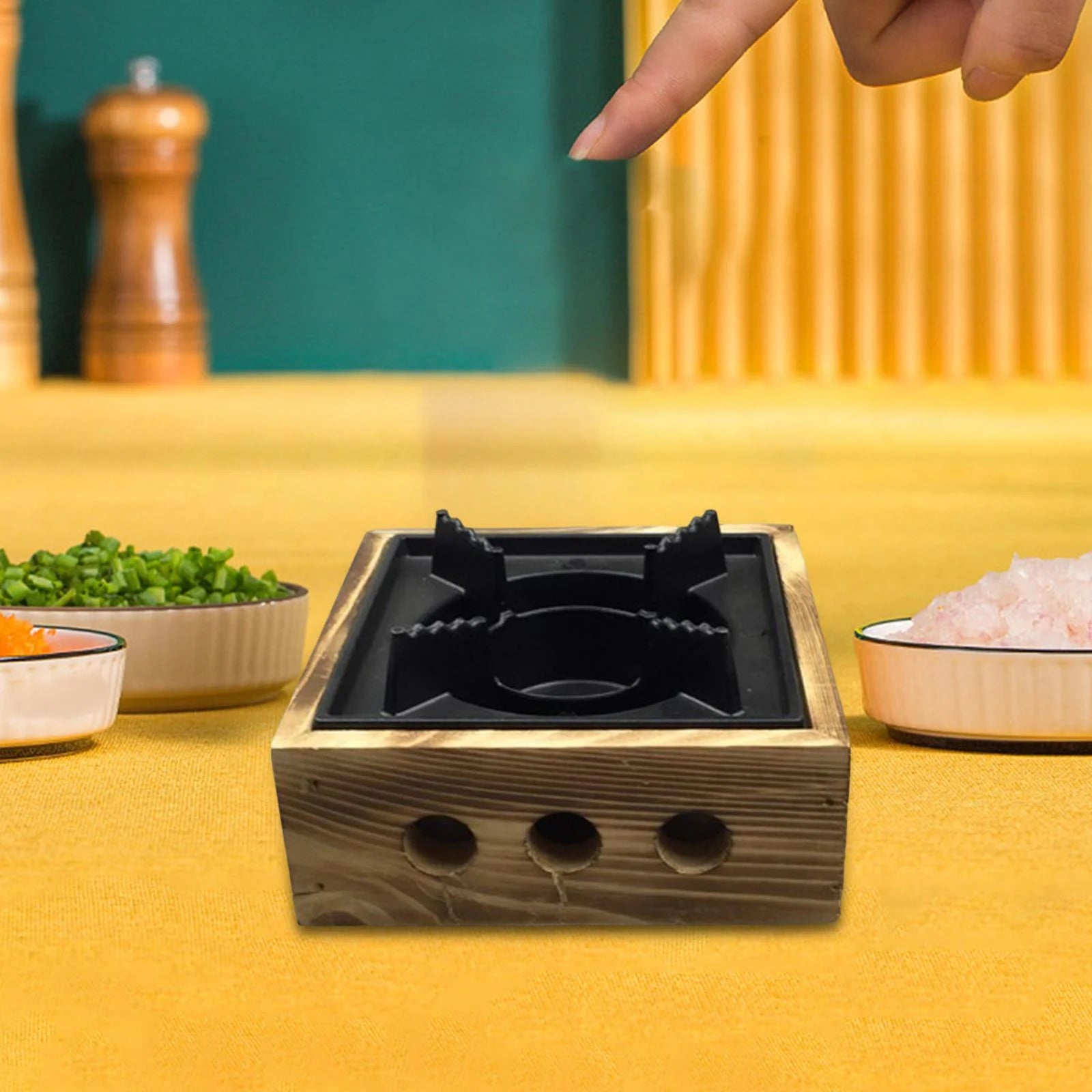 Compact Alcohol Stoves with Wooden Base 16cm X131