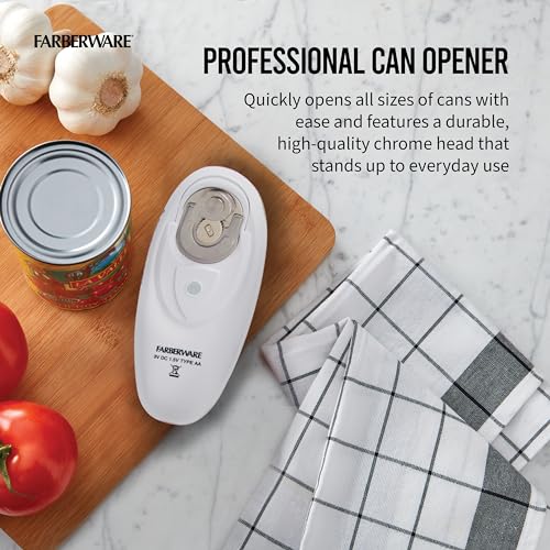 Compact Battery Operated Automatic Can Opener with Magnet, Aqua N2698