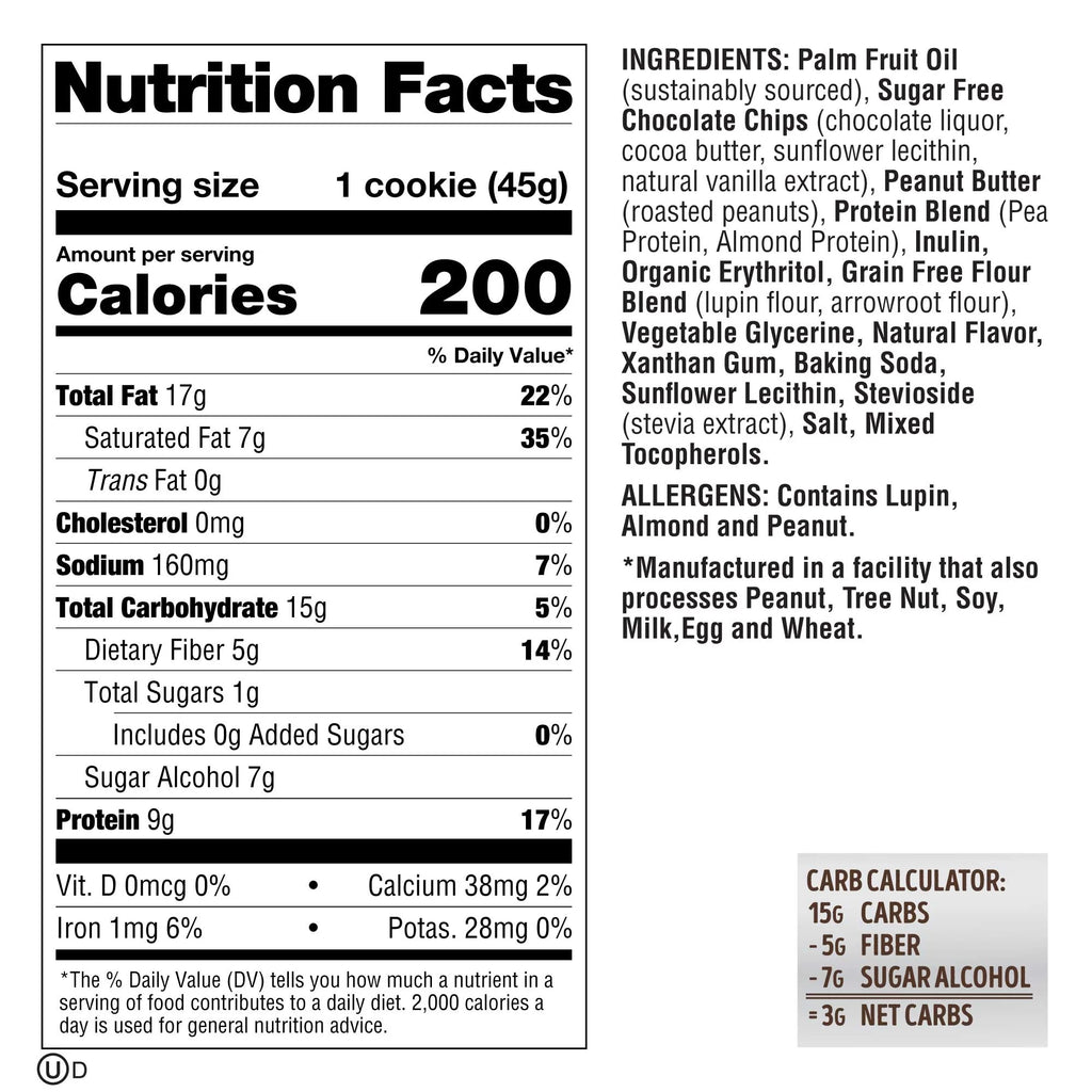 Chocolate Chip Cookie, 1.6 oz, 12 Ct S24638
