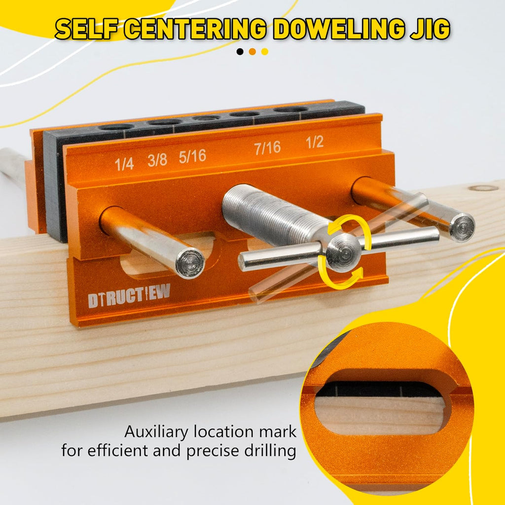 Self Centering Doweling Jig Kit with 6 Drill Guide Bushings A7639