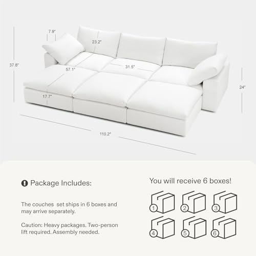 Oversized Modular Sectional Sofa with Ottoman U911113