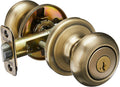 Antique Brass Entry Door Knob with Lock and Key R524693
