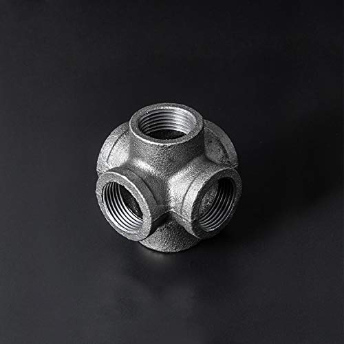 3/4" Black 6-Way Side Outlet Tee Malleable Iron Pipe Fittings U78348