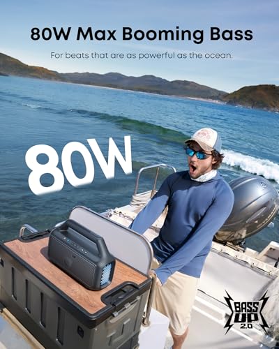 80W Portable Bluetooth Speaker with Subwoofer, IPX7 Waterproof X907778