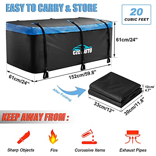 Blue 20 cu. ft Waterproof Hitch Cargo Carrier Bag B1540