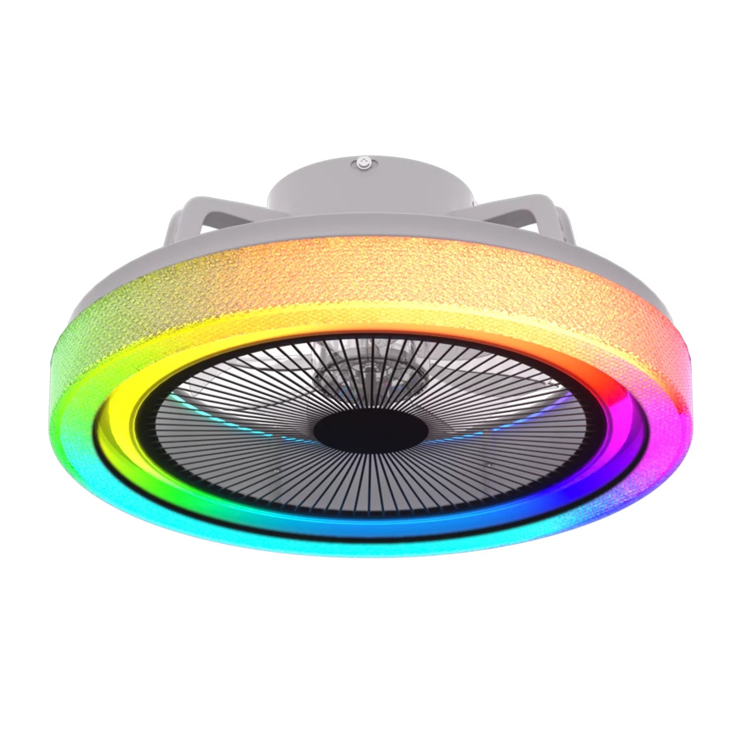 20" Low Profile Ceiling Fan With Lights and Remote, Black T124243